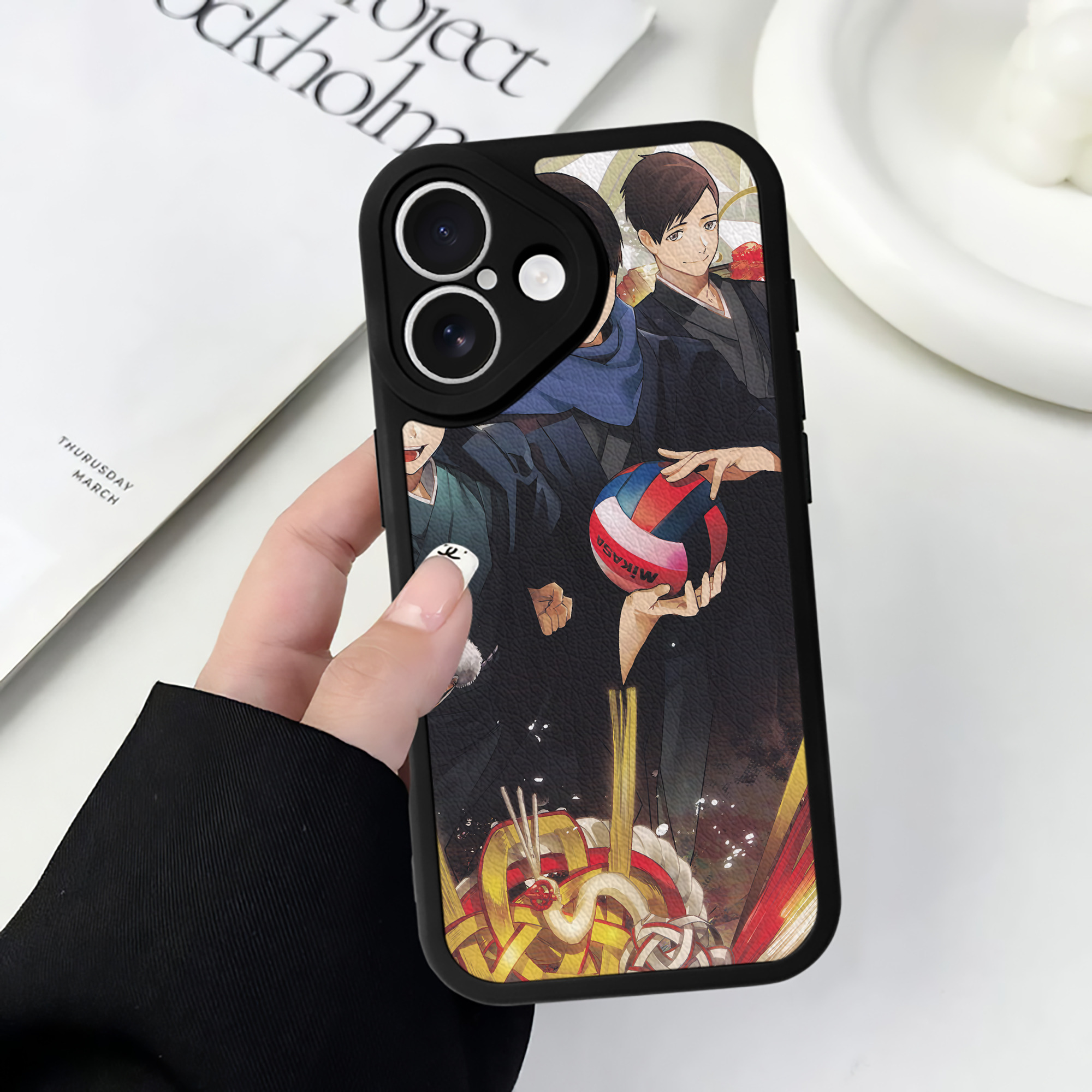 （画像用） ハイキュー!! Haikyu!! 【iPhone 16シリーズ対応】シリコンスマホケース（レザー調） 材質：シリコン